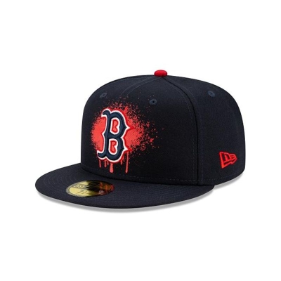 Boston Red Sox Gorra | New Era MLB Drip Front 59fifty Fitted Cap Mexico - Azules